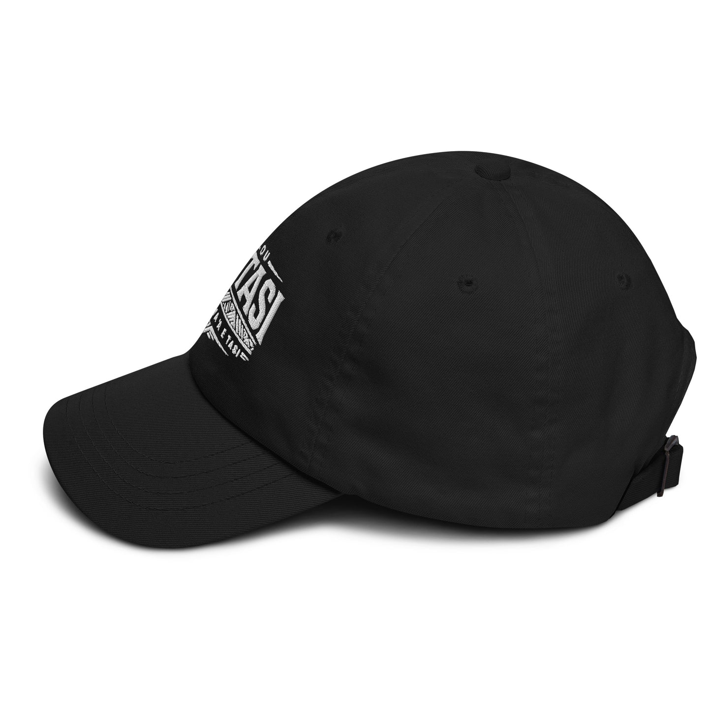 side view of black cap