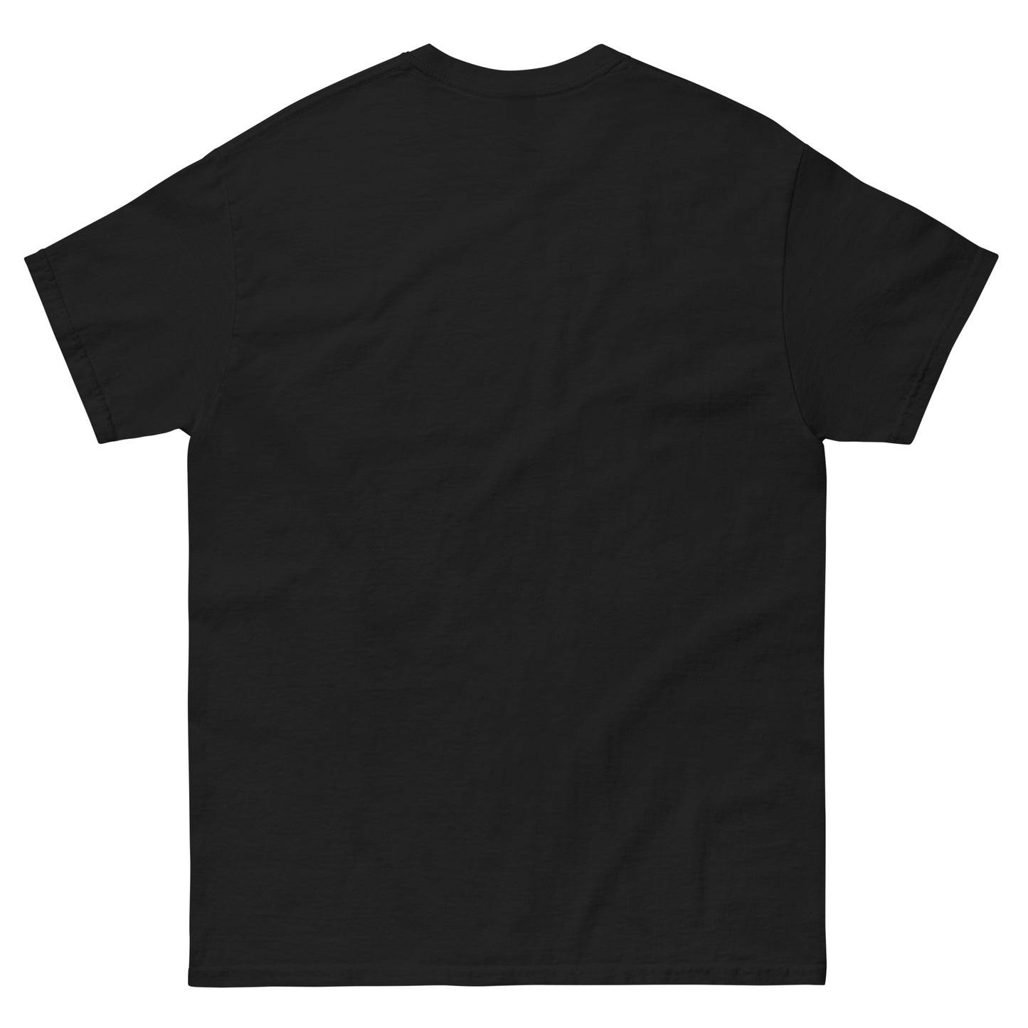 back of black shirt on white backgorund