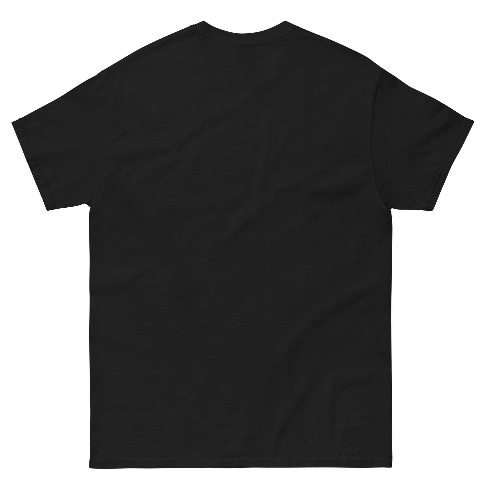 back of black shirt on white backgorund