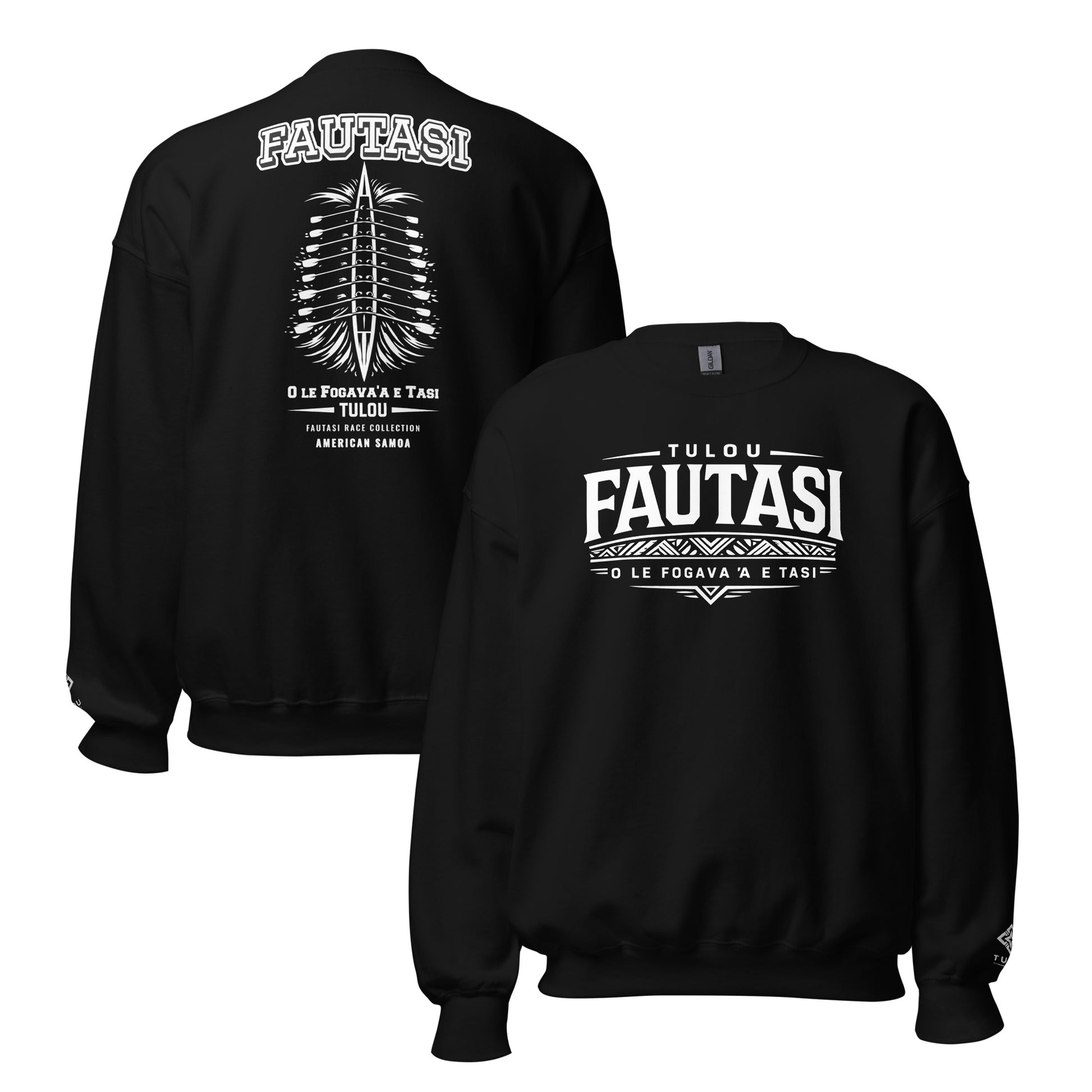 Black sweatshirt with 'FAUTASI' branding on a white background