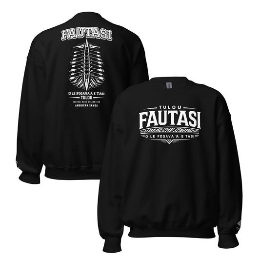 Black sweatshirt with 'FAUTASI' branding on a white background