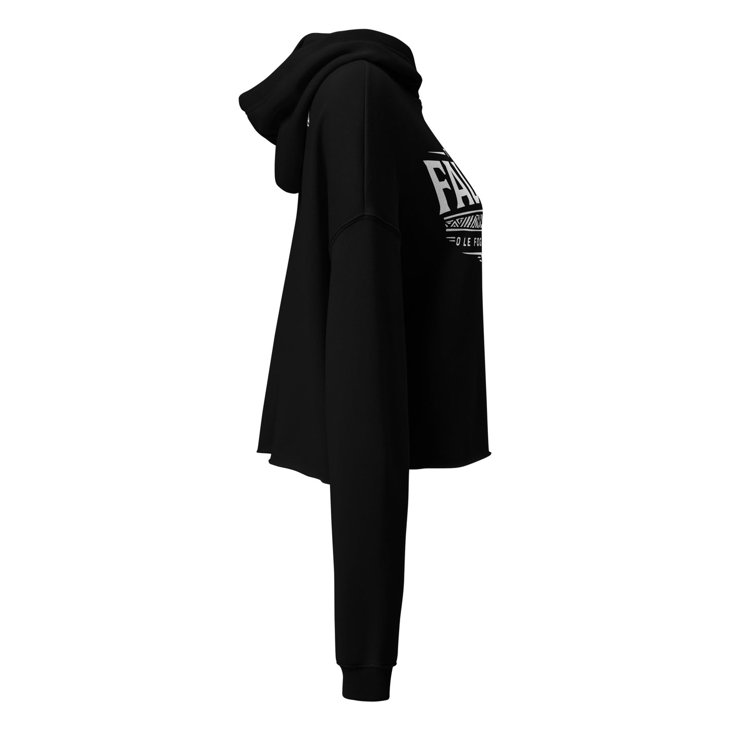 Black hoodie right side view on a white background